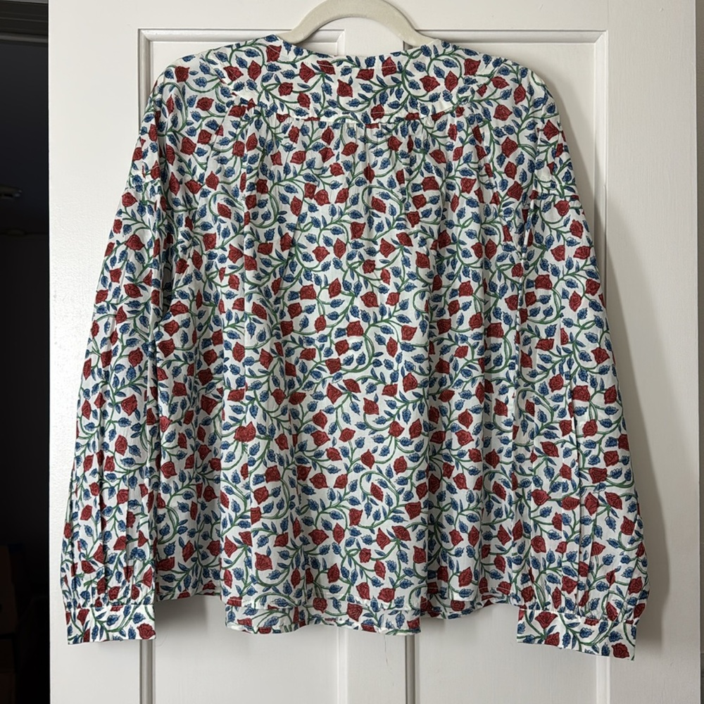 J.Crew Shirred popover top in rosewood floral CI523 - Picture 10 of 10